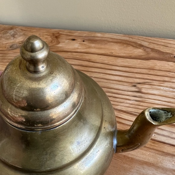 Solid Brass Decor Tea Pot Country Barn Rustic Decor - Picture 5 of 10